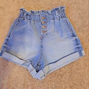 No boundaries paper bag denim shorts